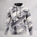 Elk Hunting Snow Brush Field Pullover Hoodie front