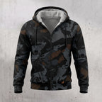 Elk Hunting Ember Hex Fleece Full-Zip Hoodie front