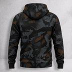 Elk Hunting Ember Hex Field Pullover Hoodie back