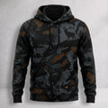 Elk Hunting Ember Hex Field Pullover Hoodie front