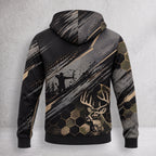 Whitetail Deer Night Brush Fleece Full-Zip Hoodie back