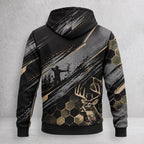 Whitetail Deer Night Brush Field Pullover Hoodie back