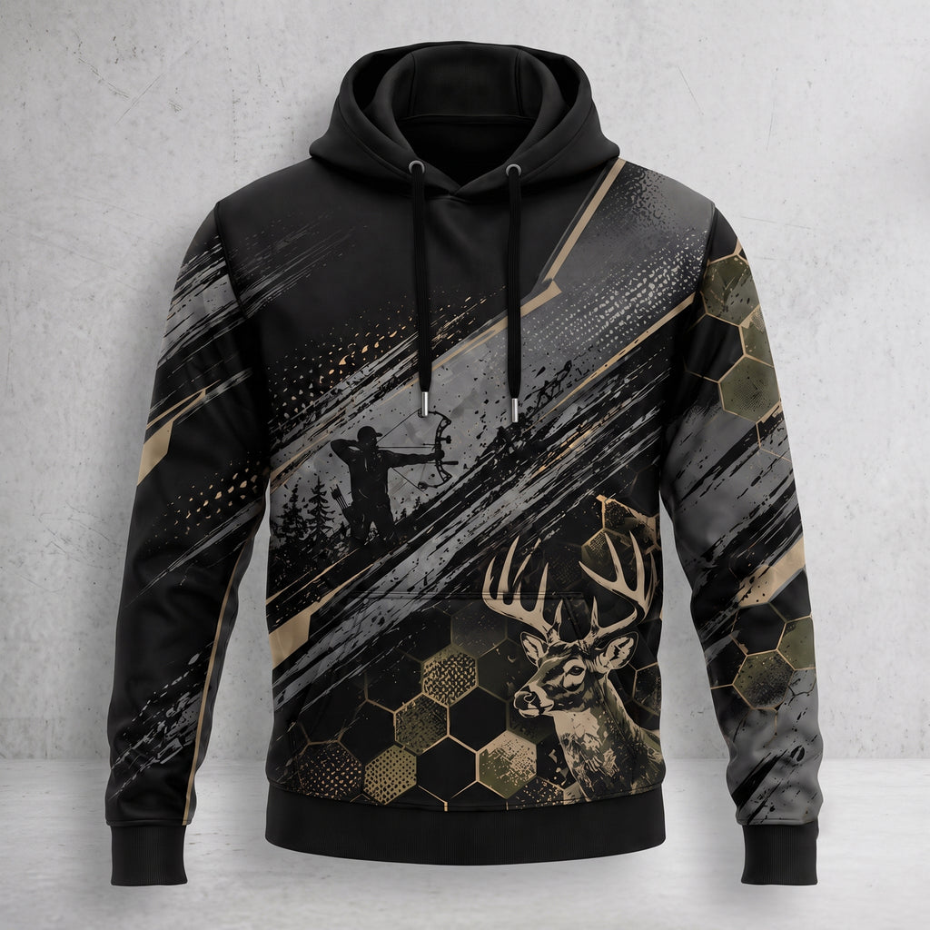 Whitetail Deer Night Brush Field Pullover Hoodie front