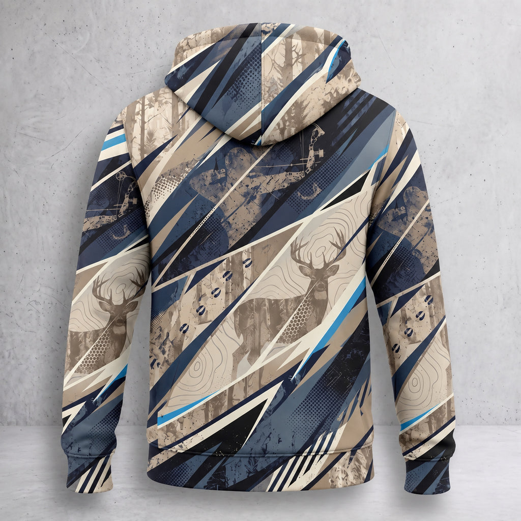 Whitetail Deer Shard Ridge Fleece Full-Zip Hoodie back