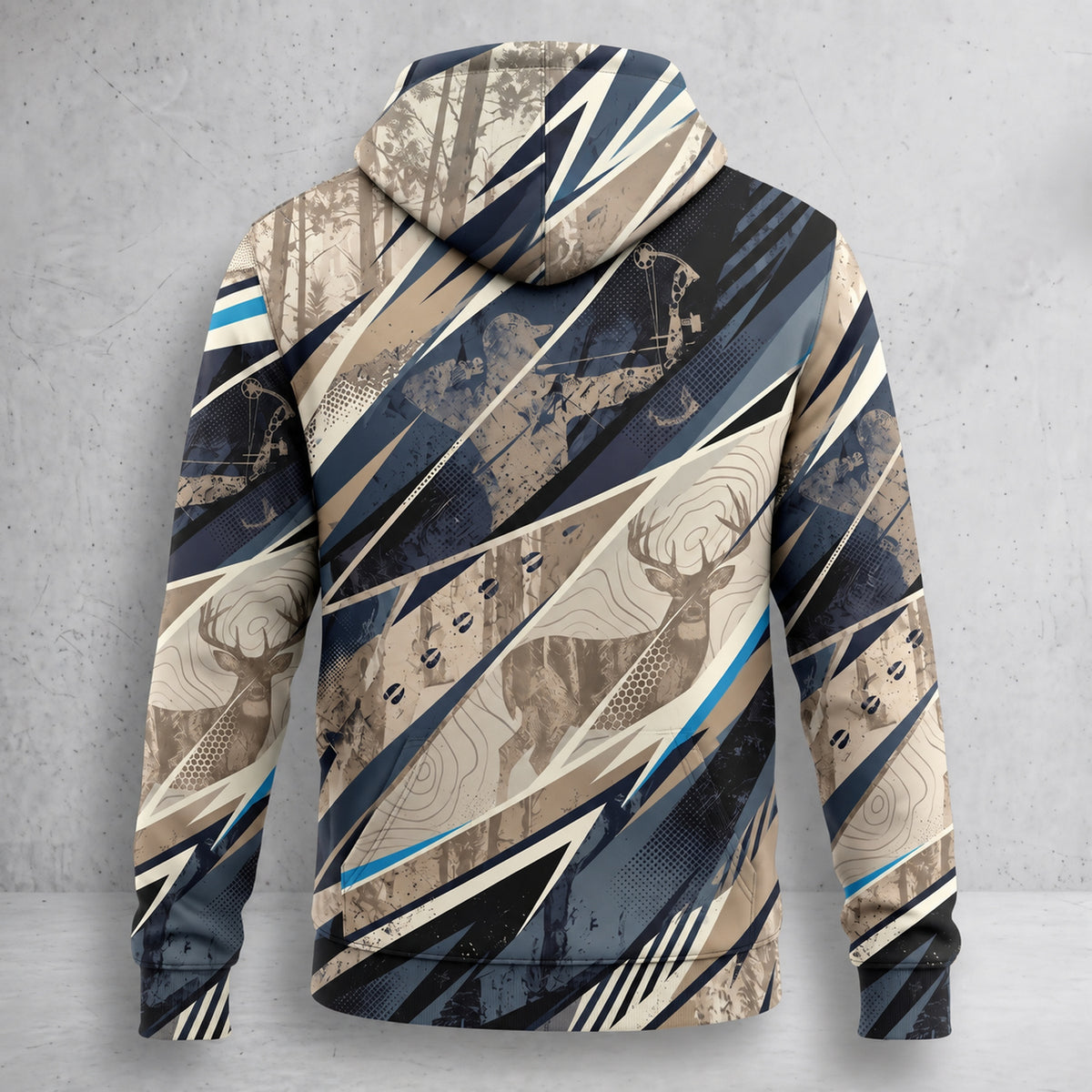 Whitetail Deer Shard Ridge Field Pullover Hoodie back