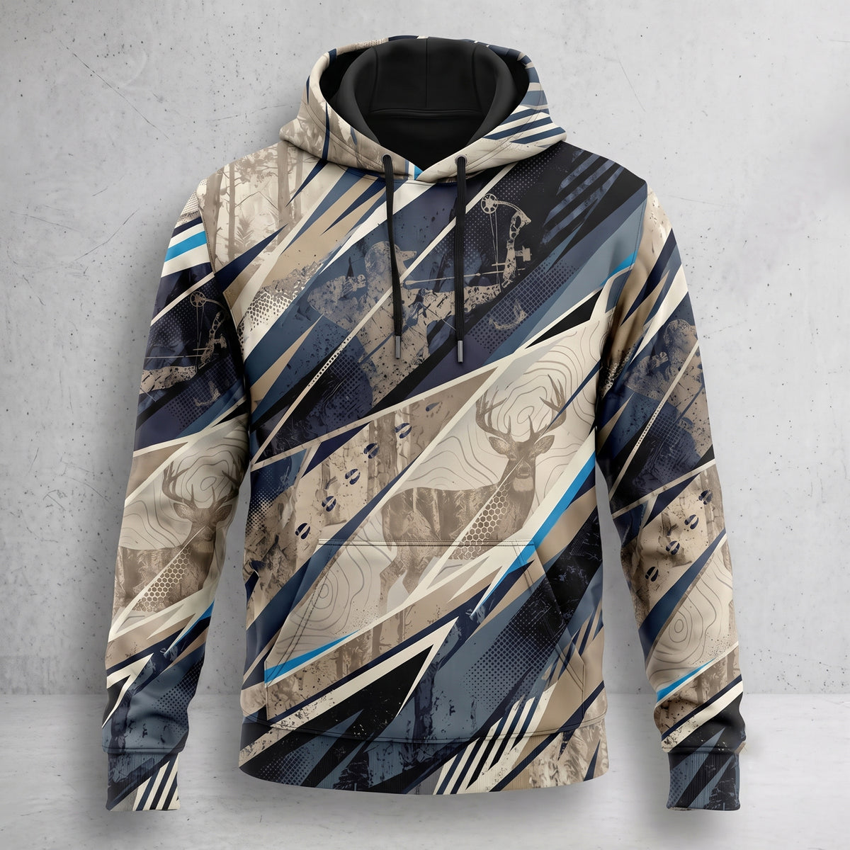 Whitetail Deer Shard Ridge Field Pullover Hoodie front