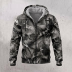 Whitetail Deer Smoke Run Fleece Full-Zip Hoodie front