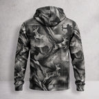 Whitetail Deer Smoke Run Field Pullover Hoodie back