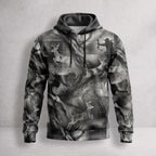 Whitetail Deer Smoke Run Field Pullover Hoodie front