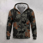 Whitetail Deer Rust Comb Fleece Full-Zip Hoodie front