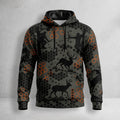 Whitetail Deer Rust Comb Field Pullover Hoodie front