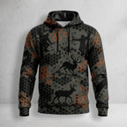 Whitetail Deer Rust Comb Field Pullover Hoodie front
