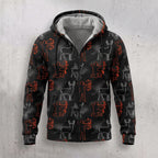 Whitetail Deer Line Icon Fleece Full-Zip Hoodie front