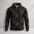 Whitetail Deer Line Icon Field Pullover Hoodie front