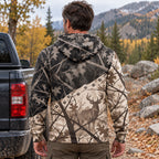Whitetail Deer Thicket Veil Fleece Full-Zip Hoodie back