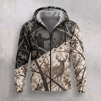 Whitetail Deer Thicket Veil Fleece Full-Zip Hoodie front