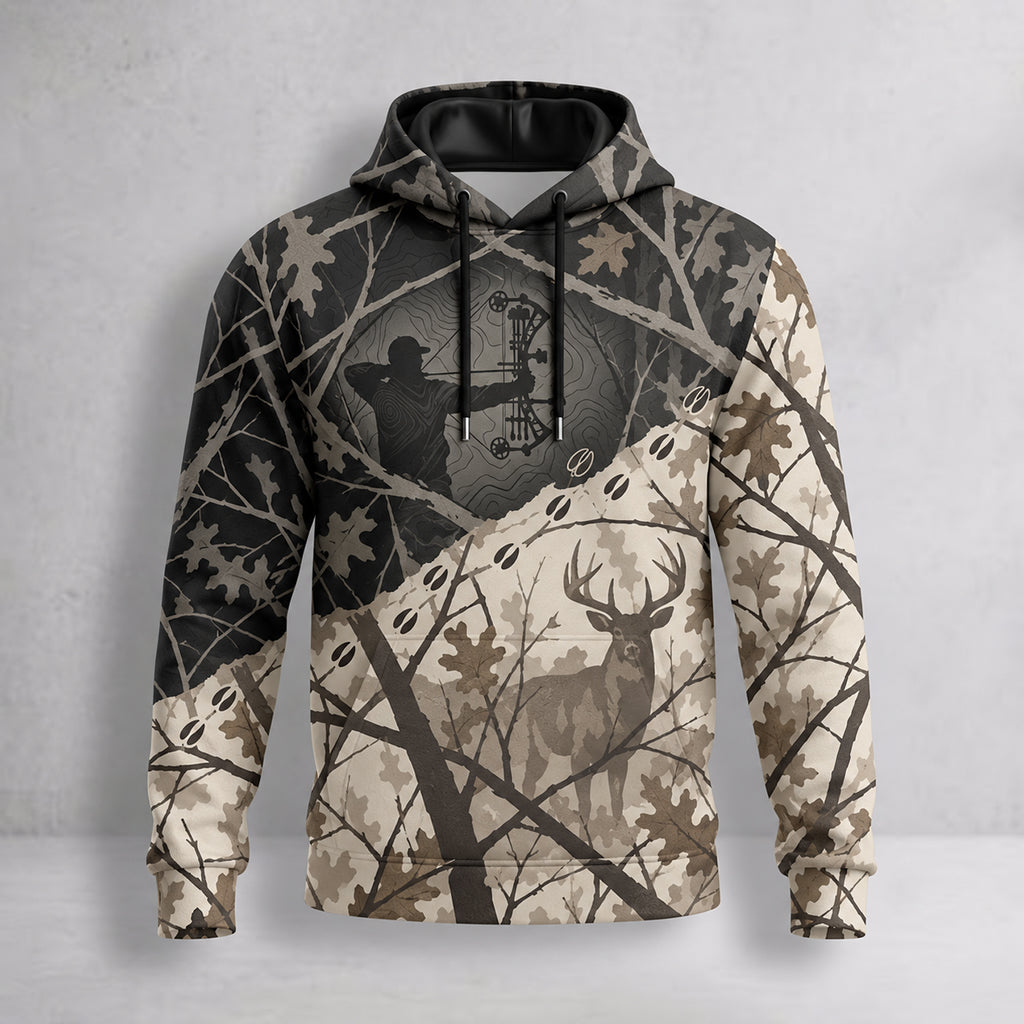 Whitetail Deer Thicket Veil Field Pullover Hoodie front
