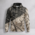 Whitetail Deer Thicket Veil Field Pullover Hoodie front