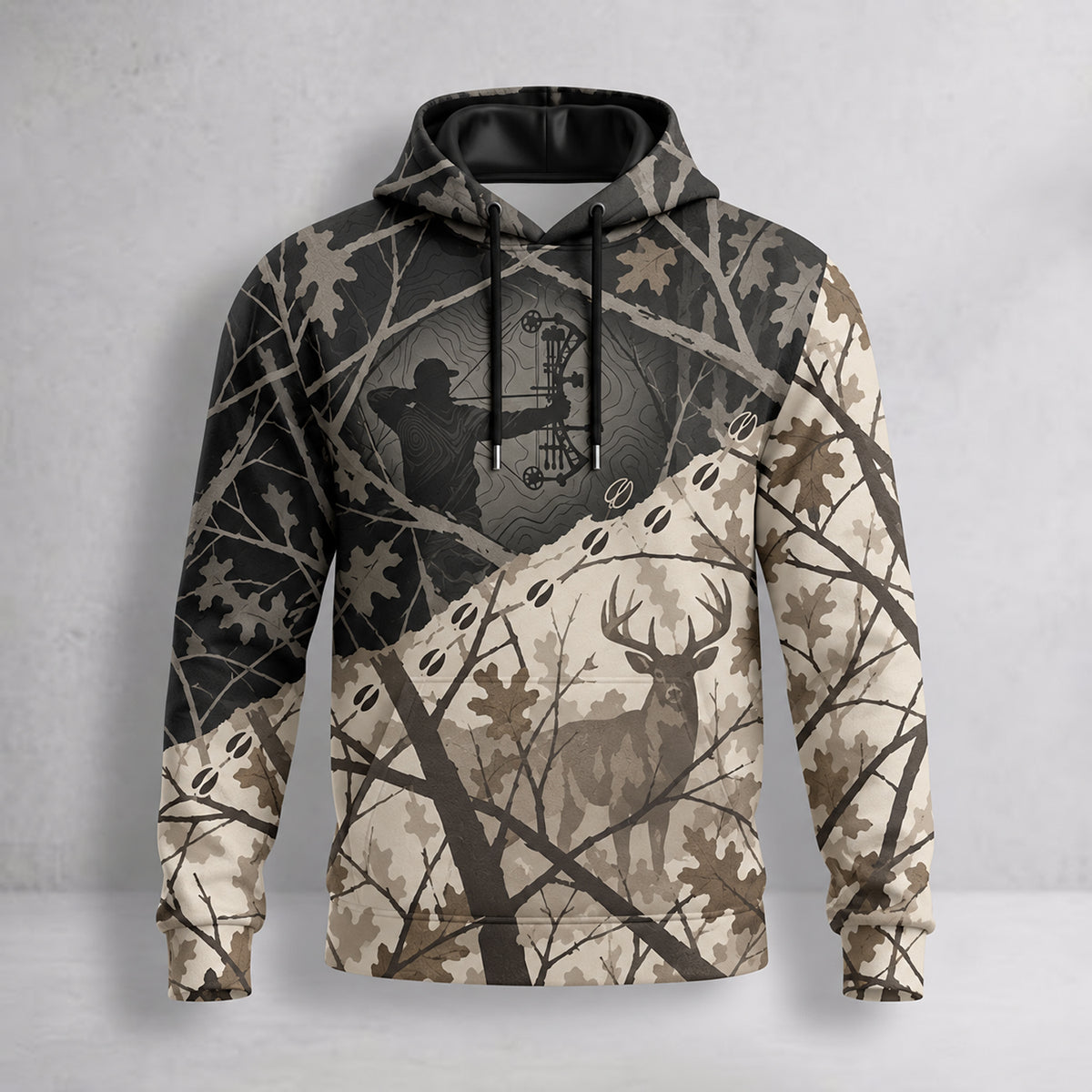 Whitetail Deer Thicket Veil Field Pullover Hoodie front