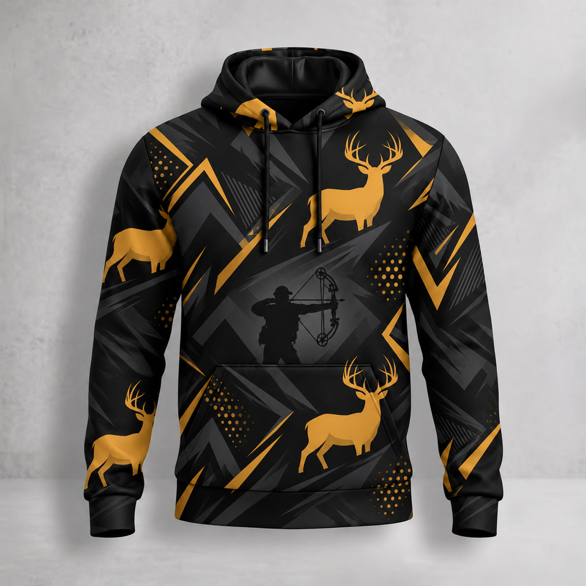 Whitetail Deer Gold Bolt Field Pullover Hoodie front