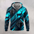 Whitetail Deer Neon Circuit Fleece Full-Zip Hoodie front