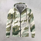 Whitetail Deer Sage Brush Run Fleece Full-Zip Hoodie front