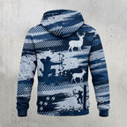 Whitetail Deer Indigo Stand Fleece Full-Zip Hoodie back