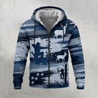 Whitetail Deer Indigo Stand Fleece Full-Zip Hoodie front