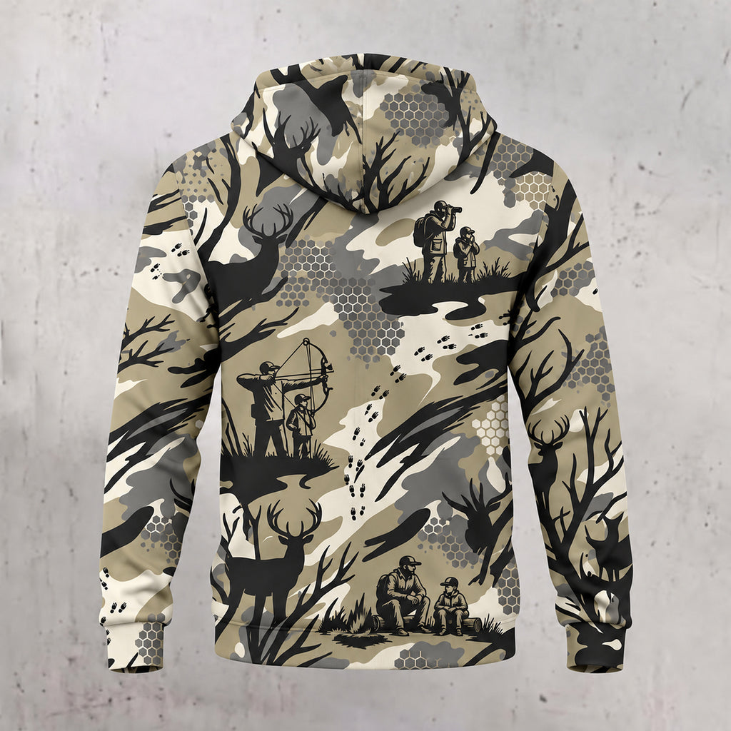 Whitetail Deer Sand Draw Fleece Full-Zip Hoodie back