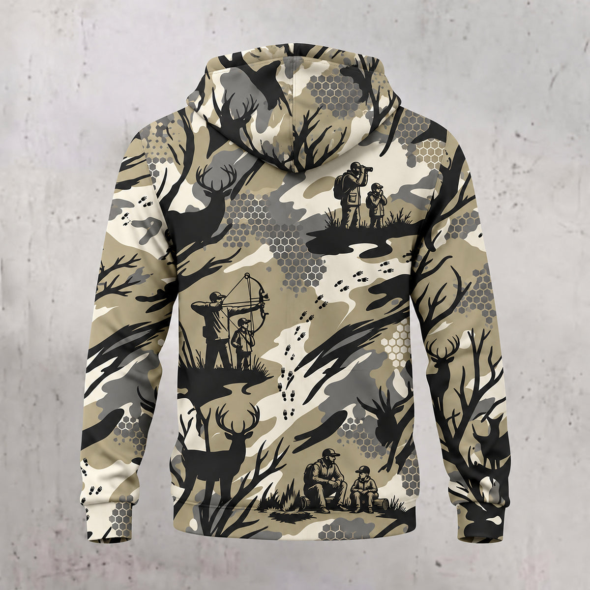 Whitetail Deer Sand Draw Fleece Full-Zip Hoodie back