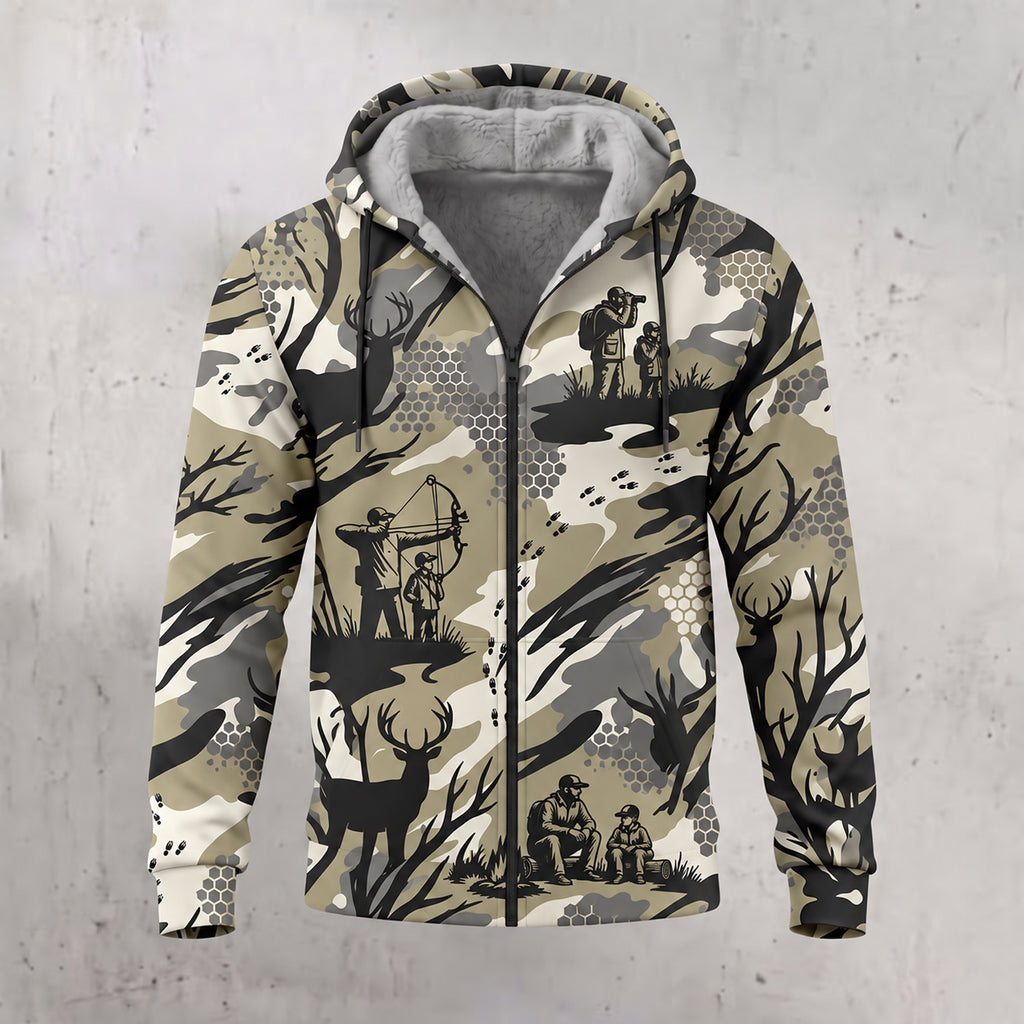 Whitetail Deer Sand Draw Fleece Full-Zip Hoodie front