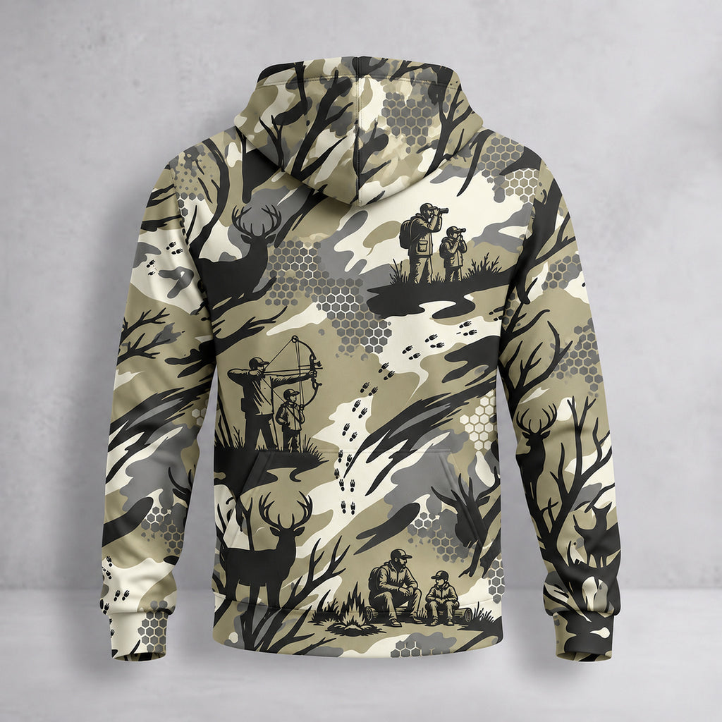 Whitetail Deer Sand Draw Field Pullover Hoodie back