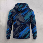 Elk Hunting Blue Slash Fleece Full-Zip Hoodie back