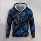 Elk Hunting Blue Slash Fleece Full-Zip Hoodie front
