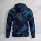 Elk Hunting Blue Slash Field Pullover Hoodie back