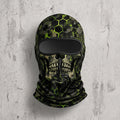 Hex hush skull camo hooded face mask, front view