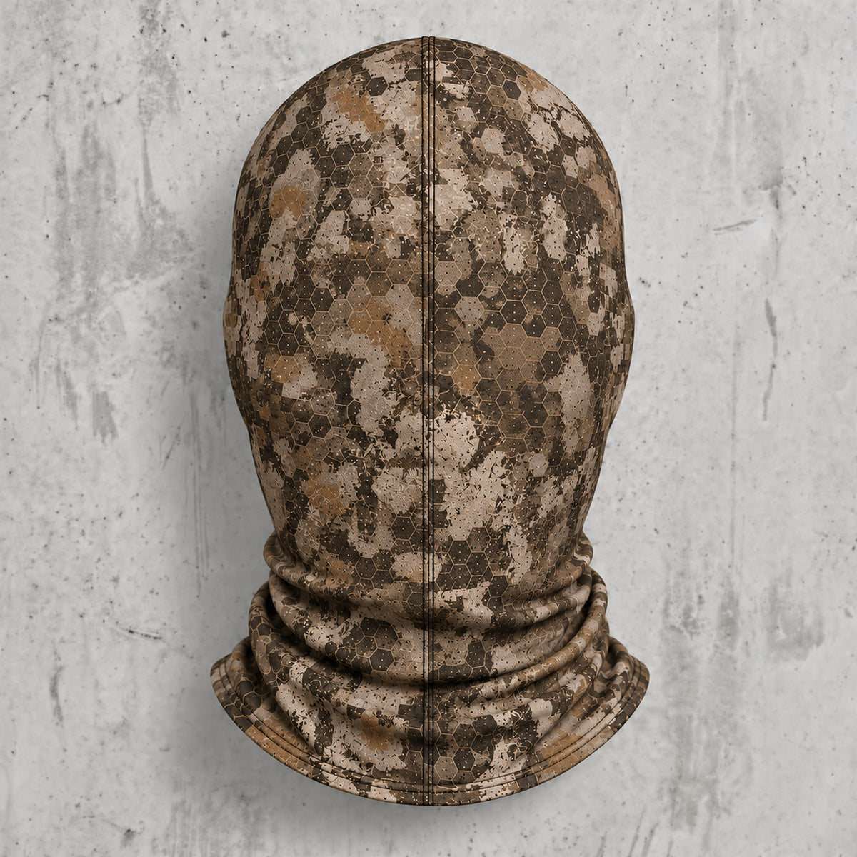 Red claw skull camo hooded face mask back