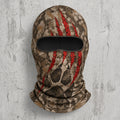 Red claw skull camo hooded face mask front