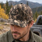 Glitch Block Archer Mesh Cap 2.0 worn outdoors