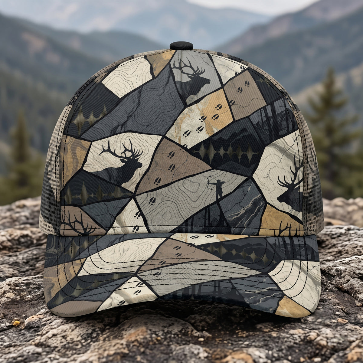 Shale Facet Bull Mesh Cap 2.0 front