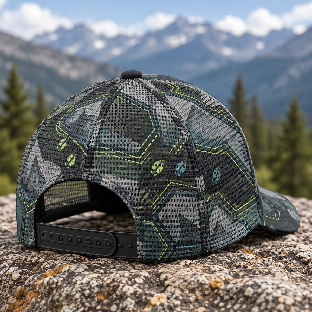 Night Hex Bull Mesh Cap 2.0 back closure