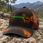 Ember Hex Draw Mesh Cap 2.0 side view showing the all-over print mesh