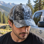 Frost Shard Buck Mesh Cap 2.0 worn outdoors