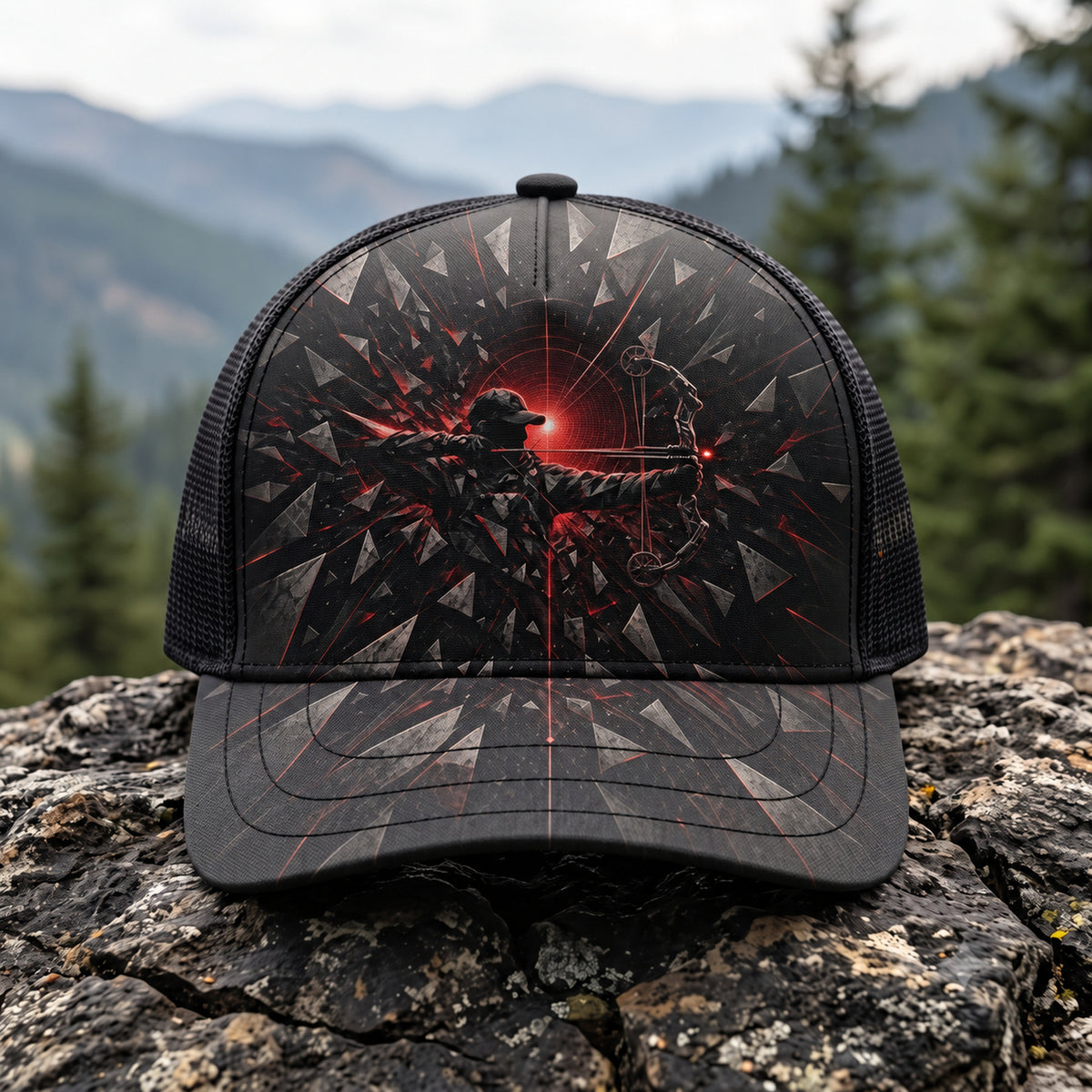 Crimson Shatter Archer Mesh Cap 2.0 front