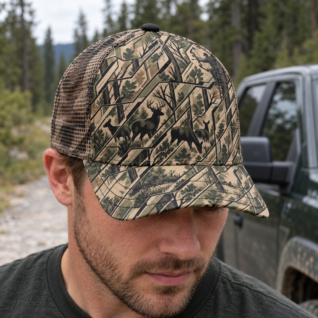 Facet Field Buck Mesh Cap 2.0 worn outdoors