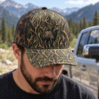 Antler Weave Bull Mesh Cap 2.0 worn outdoors