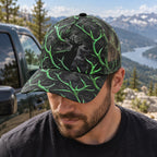 Neon Rack Buck Mesh Cap 2.0 worn outdoors
