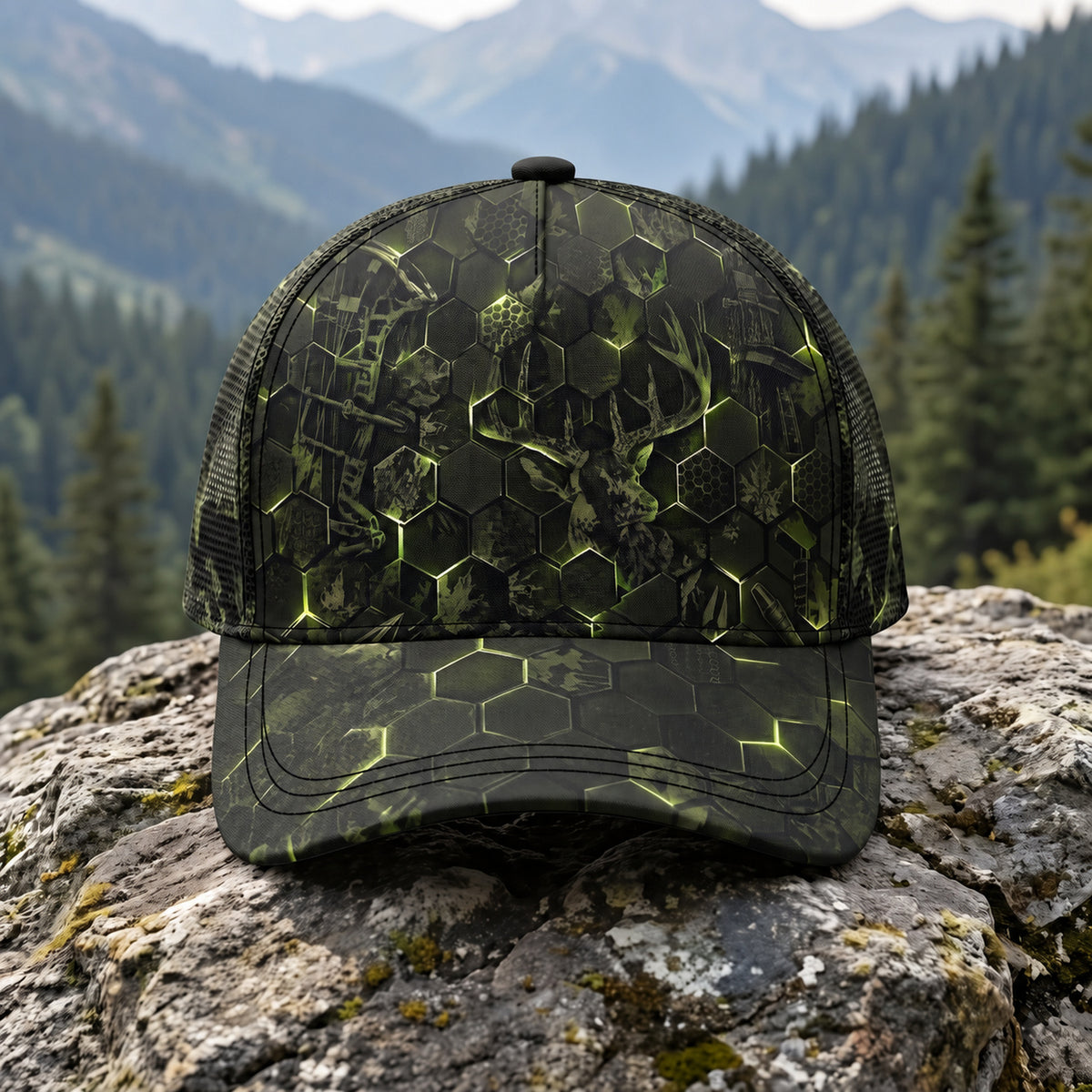 Neon Comb Antler Mesh Cap 2.0 front