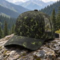 Neon Comb Antler Mesh Cap 2.0 side view showing the all-over print mesh