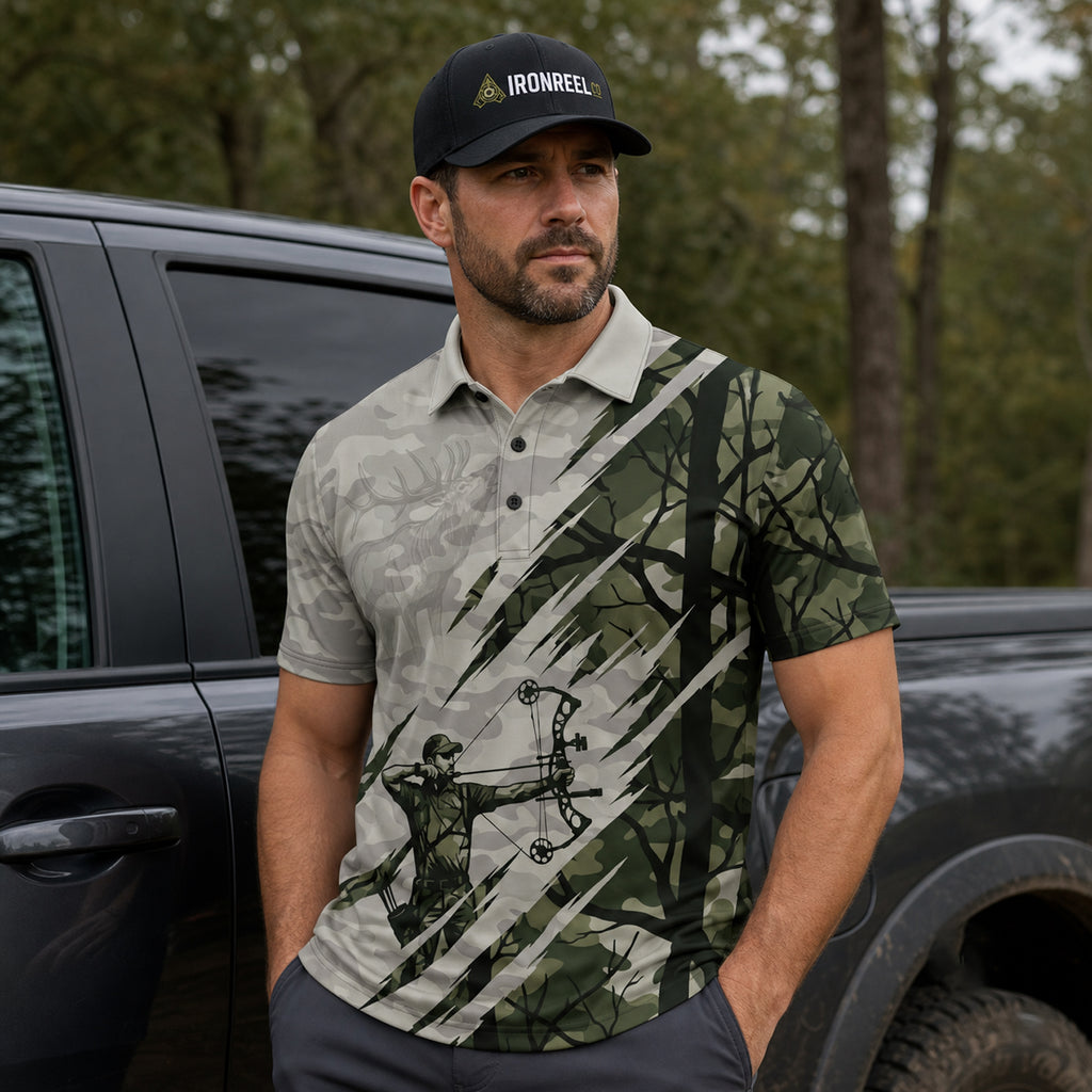 Timber Elk Camo Polo Shirt - BHPLNQ1003